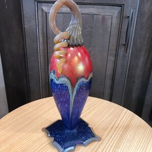 Jack Pine Artesian hand blow hummingbird Art Glass signed 2017